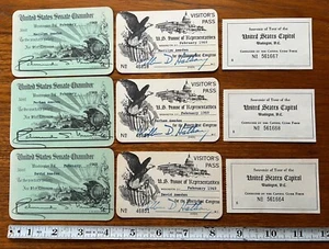 3 Sets 1969 US Senate Chamber House Of Representatives Capitol Visitor Passes - Picture 1 of 11