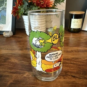 3 1968 CAMP SNOOPY PEANUTS MCDONALD'S DRINKING GLASS - MORNING PEOPLE - Picture 1 of 8