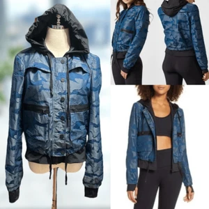 Blanc Noir Skyfall Camo Print Aviator Jacket Camo Hooded Size S - Picture 1 of 16