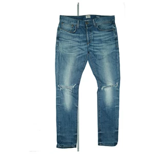 River Island Herren Jeans destroyed Hose Slim Skinny stretch W34 L32 Blau Risse. - Bild 1 von 7