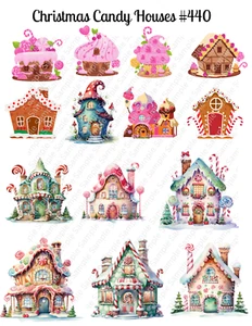 Junk Journal Supplies Christmas Candy Houses Collage Sheet Scrapbook Card Making - Picture 1 of 1