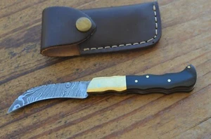 damascus custom made folding knife Laguiole Type From The Eagle Collection M7611 - Picture 1 of 10