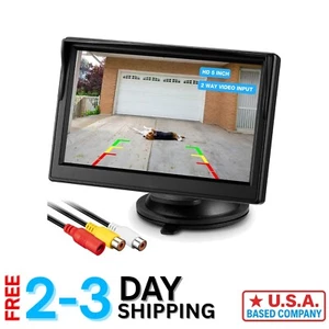 Compact 5 Inch LCD Backup Monitor - Easy Dashboard or Windshield Installation - Picture 1 of 8