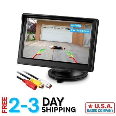 Compact 5 Inch LCD Backup Monitor - Easy Dashboard or Windshield Installation - Image 1 of 4