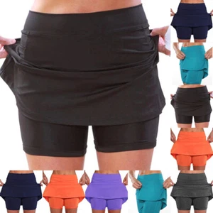 Women Active Performance Skort Lightweight Skirt Sport Short Running Golf Shorts - Picture 1 of 21