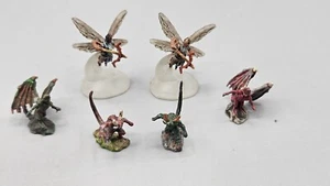 Lot Of 6 Miniatures Fairies, Dragons Very Tiny - Picture 1 of 4