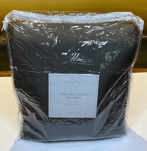 Restoration Hardware Thai Silk Solid Drape French Pleat 46 x 84 Charcoal $775 - Picture 1 of 8