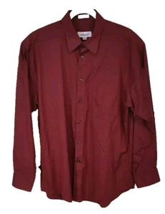Joseph & Feiss Shirt Men’s 16.5 Maroon Long Sleeve Button Up RN 77219 - Picture 1 of 6