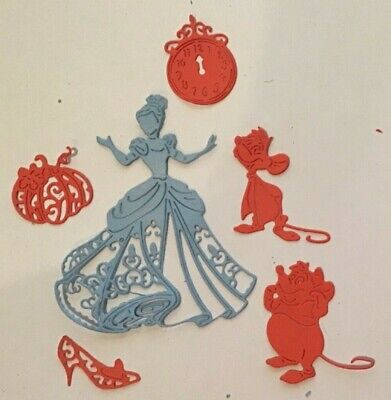 3 X Cinderella Set Of 6 Die Cut Embellishments Toppers Scrapbooking Card Making • 2.53€