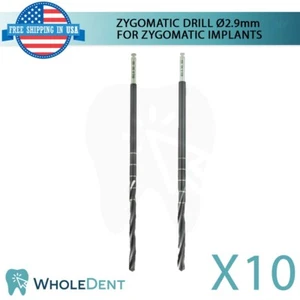10X Zygomatic Drill Ø2.9mm 54.0mm/81.0 L (Diamond-Like Carbon) coating - Picture 1 of 5