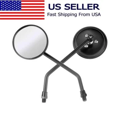Balck Motorcycle Rearview Mirrors Round for Yamaha LS2 DT100 DT125 DT175 XS400 - Imagem 1 de 4