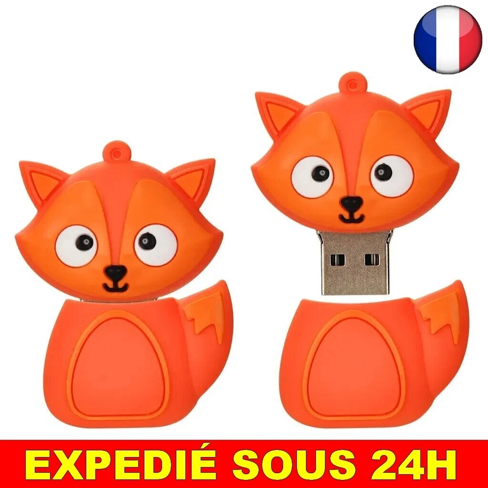 ✅ Clé USB 64 G Go GB Renard Ordinateur 2.0 Lecteur Disque Cadeau Silicone - Photo 1/1