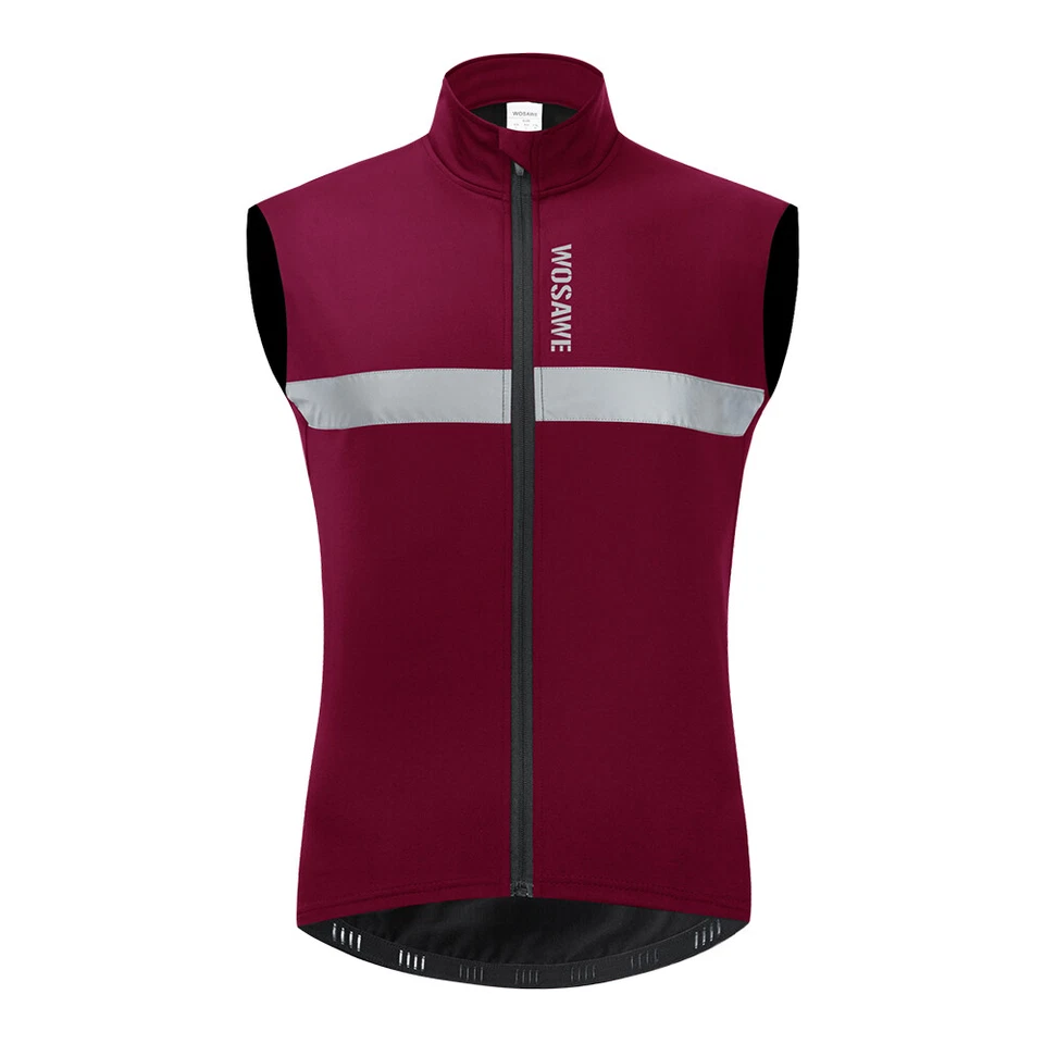 WOSAWE Invierno Hombres Ciclismo Chaleco Térmico Polar Sin Mangas Chaqueta Bicicleta MTB Calentador Foto 1 de 4