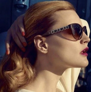 CHANEL Sunglasses AUTHENTIC 5215q CH5215Q Gold Chain brown Leather CC cat eye - Picture 1 of 19