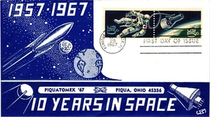 #1331-1332 1331a Space Twins / Gemini - PIQUOTEMEX CACHET - Picture 1 of 1