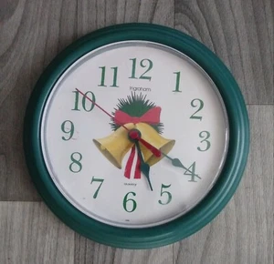 INGRAHAM WALL CLOCK QUARTZ "CHRISTMAS HOLIDAY BELL" Tested Works - Picture 1 of 2