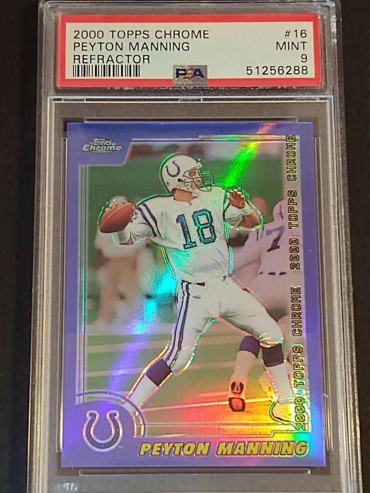 2000 Topps Chrome REFRACTOR #16 Peyton Manning, PSA 9 / MINT - Image 1 of 1