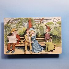 Comic Postcard 1906 Honeymooners Bench Tower Roof Garden Blackpool Chromo A/F
