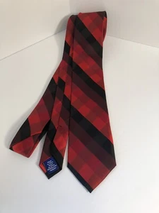 Neu ohne Etikett - Apt. 9 - rot karierte Herren Polyester Krawatte - 56" x 2,75" 314 - Bild 1 von 7