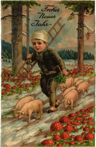 PC CHIMNEY SWEEPER HAPPY NEW YEAR (a73785) - Picture 1 of 2