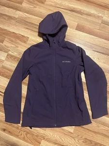 Columbia Damengröße SMALL Softshell wetterfeste Hoodie-Jacke mit durchgehendem Reißverschluss lila - Bild 1 von 8
