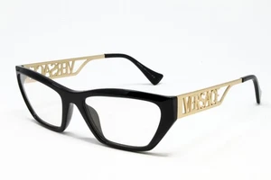 Versace VE3327U-GB1 Black Gold 55mm Plastic Cat Eye Women's Eyeglasses - Picture 1 of 5