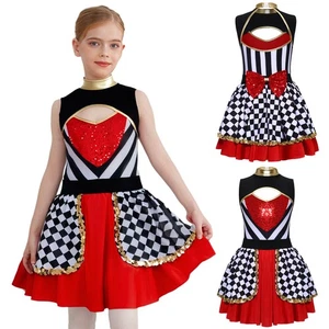 Kids Girls Wonderland Queen Costume Tutu Dress Party Outfit for Halloween Party - Picture 1 of 22