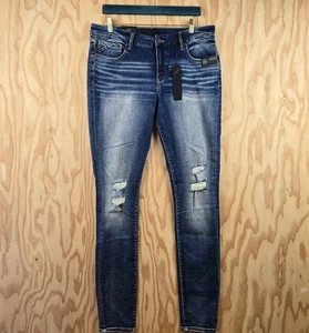 Buckle Black Skinny Mid-Rise Stretch Jeans Size 34x36 NWT Casual Distressed Punk - Picture 1 of 17