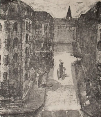 Andreas Brexendorff Berlin Stadtansicht Ostdeutsche Kunst Lithografie 1980er - Bild 1 von 2