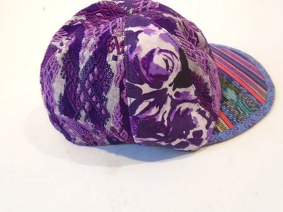 Boné Moksha Moda 6 painéis tecido multicolorido dentro secreto bolso com zíper tamanho 7 - Imagem 1 de 4