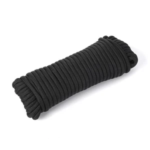50 Fuß 1100 Pfund Paracord Seil 100 % Polyester Haltbarkeit Flexibilität schwarz - Bild 1 von 8