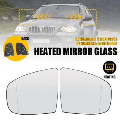 Mirror Left Right Glass for BMW X5 X6 E72 E70 E71 with Auto Dimming Driver Side - Image 1 of 4