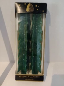 Set of 2 Beeswax 12 " Green Christmas Trees Candles Dadant & Sons, Inc. - Picture 1 of 18