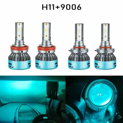 4x Combo HB4 9006 H10 9145 H11  LED Headlight Bulbs Conversion Kit Fog Lights - Image 1 of 4