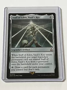 Staff of Eden Vaults Key 76 MTG Assassins Creed 2024 MT 9.0 + Non Foil Mythic - Picture 1 of 13