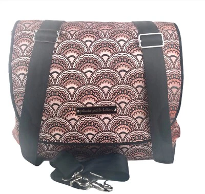 Mochila cuadrada abanico floral brocado rosa parte inferior petunia pepinillo SIN ALMOHADILLA CAMBIANTE Foto 1 de 4