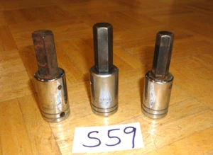 PROTO TOOLS PROFESSIONAL 3 PIECE 1/2 DRIVE SAE. HEX SOCKET DRIVERS 1/2, 9/16,5/8 - Bild 1 von 8