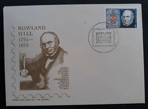 1979 Poland Centenary of Sir Rowland Hill FDC ties 6Zt stamp cancelled Warszawa - Picture 1 of 2