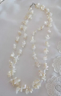 Halsketten mit echten Perlmutt 2 reihig - Bild 1 von 2