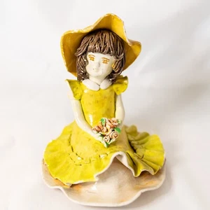 antique Rare Japan Cute girl paper clay doll Only one handmade in the world - Picture 1 of 12