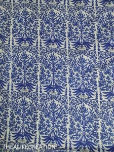 Sanganeri Print Hand Block Printed Fabric India Hand Made Making Cotton Fabric - Picture 1 of 7