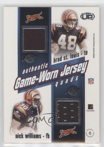 2002 Pacific Heads Up Game Worn Jersey Quads Scott Mitchell Curtis Keaton #8