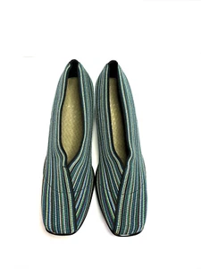 NEW Multicolor Striped Wedges Shoes Women Size 9 Made In Mexico - Picture 1 of 16