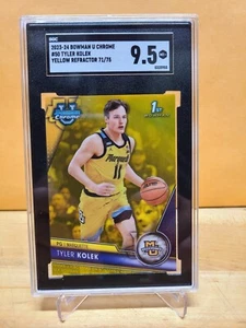 2023-24 Bowman U Chrome - Tyler Kolek - Yellow Ref - 71/75 - SGC 9.5 - Pop 1 - Bild 1 von 6