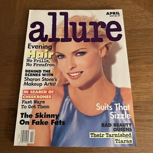 Allure magazine April 1995 LINDA EVANGELISTA Sharon Stone Amber Valletta MULDER - Picture 1 of 6