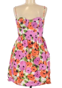 EUC Moda International Casual Dress, Size 12 Bright Floral Sundress Structured - Picture 1 of 2