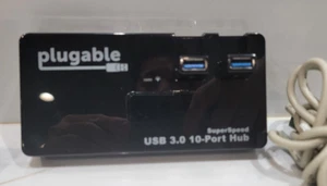 Hub USB 3.0 10 ports enfichable, adaptateur secteur et deux ports rabattables SuperSpeed - Photo 1/7