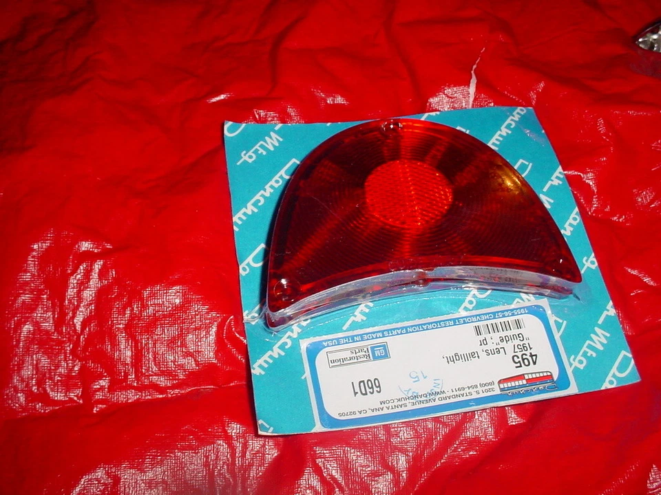 1957 Chevrolet 150 210 Bel Air Nomad Tail Lamp Light Lenses "Red" Pair - L4421 - Image 1 of 1