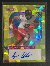 Tyree Wilson Rookie 2023 Leaf Vivid #BA-TW1 /10 Yellow Crystals XRC Raiders Auto