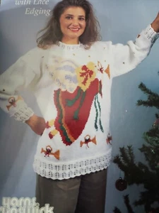 Brunswick Vintage Knitting Pattern 9531 Christmas Angel Tunic Lace Edge 44-54 - Picture 1 of 1